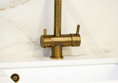 Brushed metal kitchen sink tap modern design