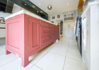 Mangan Woodcraft bespoke pink kitchen island for kitchen design modern kitchen