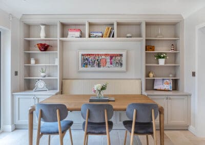 Modern bespoke furniture design made in Ireland and fitted to size by Mangan Woodcraft White seating area in a kit ()
